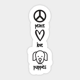 Peace, Love, Puppies Sticker